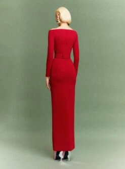 The Sabina Maxi Dress In Ruby -Solace Dress Shop 23 OS28038 SABINA MAXI DRESS RUBY 028 R1