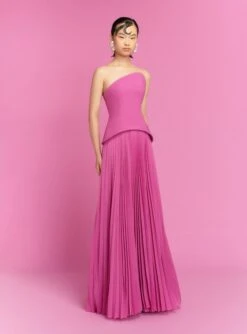 The Britt Maxi Dress In Berry Pink