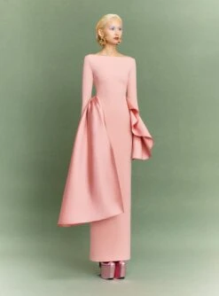 The Kiana Maxi Dress In Putty Pink