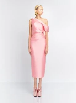 The Ellison Midi Dress In Powder Pink