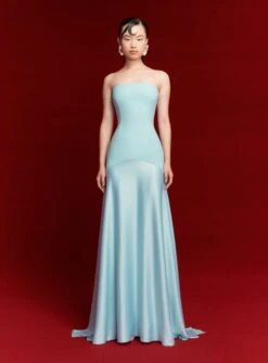 The Alessandra Maxi Dress In Arctic Blue