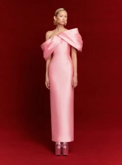 The Davina Maxi Dress In Powder Pink