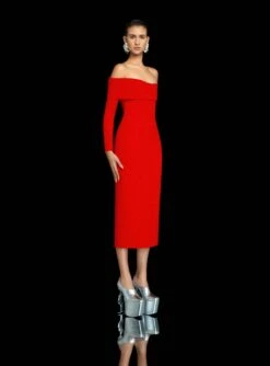 The Yuni Midi Dress In Red -Solace Dress Shop 59 OS45010 YUNI MIDI DRESS RED 010 R1