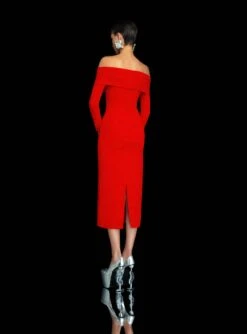 The Yuni Midi Dress In Red -Solace Dress Shop 59 OS45010 YUNI MIDI DRESS RED 030 R1