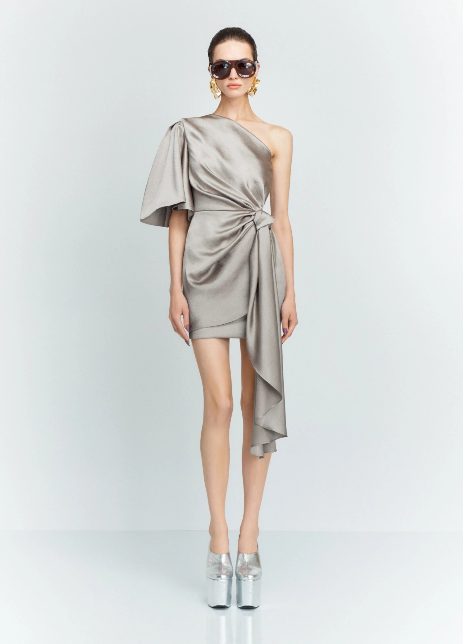 The Marcie Mini Dress In Pewter 4 The Marcie Mini Dress In Pewter - Image 2