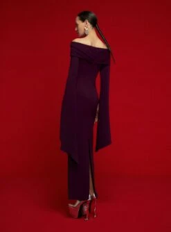 The Arden Maxi Dress In Aubergine -Solace Dress Shop 7 OS31031 ARDEN MAXI DRESS AUBERGINE 053 R1