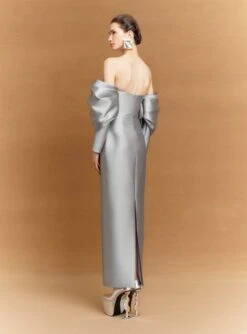 The Laylah Maxi Dress In Pewter -Solace Dress Shop 84 OS43021 LAYLAH MAXI DRESS PEWTER 289 R1