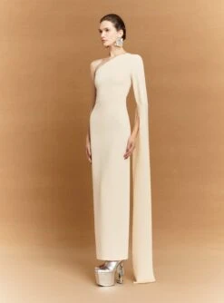 The Sylvia Maxi Dress In Alabaster