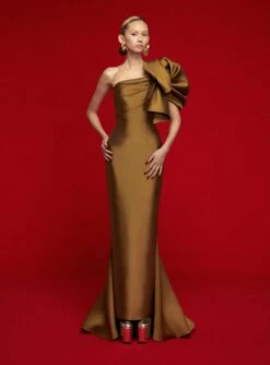 The Reya Maxi Dress In Gold