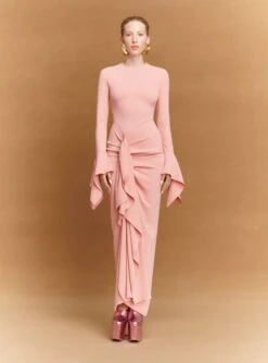 The Della Maxi Dress In Putty Pink