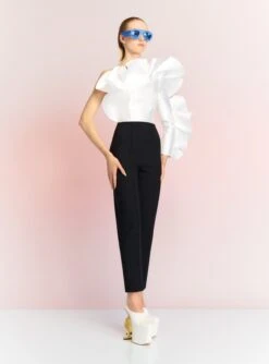 The Hana Jumpsuit In Cream And Black -Solace Dress Shop HANA JUMPSUIT OS39027 CREAM BLACK 073 R1