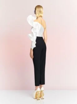The Hana Jumpsuit In Cream And Black -Solace Dress Shop HANA JUMPSUIT OS39027 CREAM BLACK 249 R1