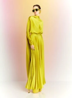 The Henley Skirt In Chartreuse