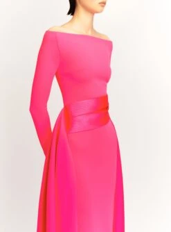 The Irma Maxi Dress In Ultra Pink -Solace Dress Shop IRMA MAXI DRESS OS39020 ULTRAPINK 065 R4