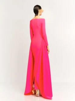 The Irma Maxi Dress In Ultra Pink -Solace Dress Shop IRMA MAXI DRESS OS39020 ULTRAPINK 086 R4