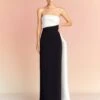 The Kinsley Maxi Dress In Black & Cream