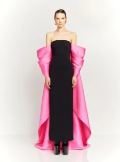 The Kyla Maxi Dress In Light Pink And Black