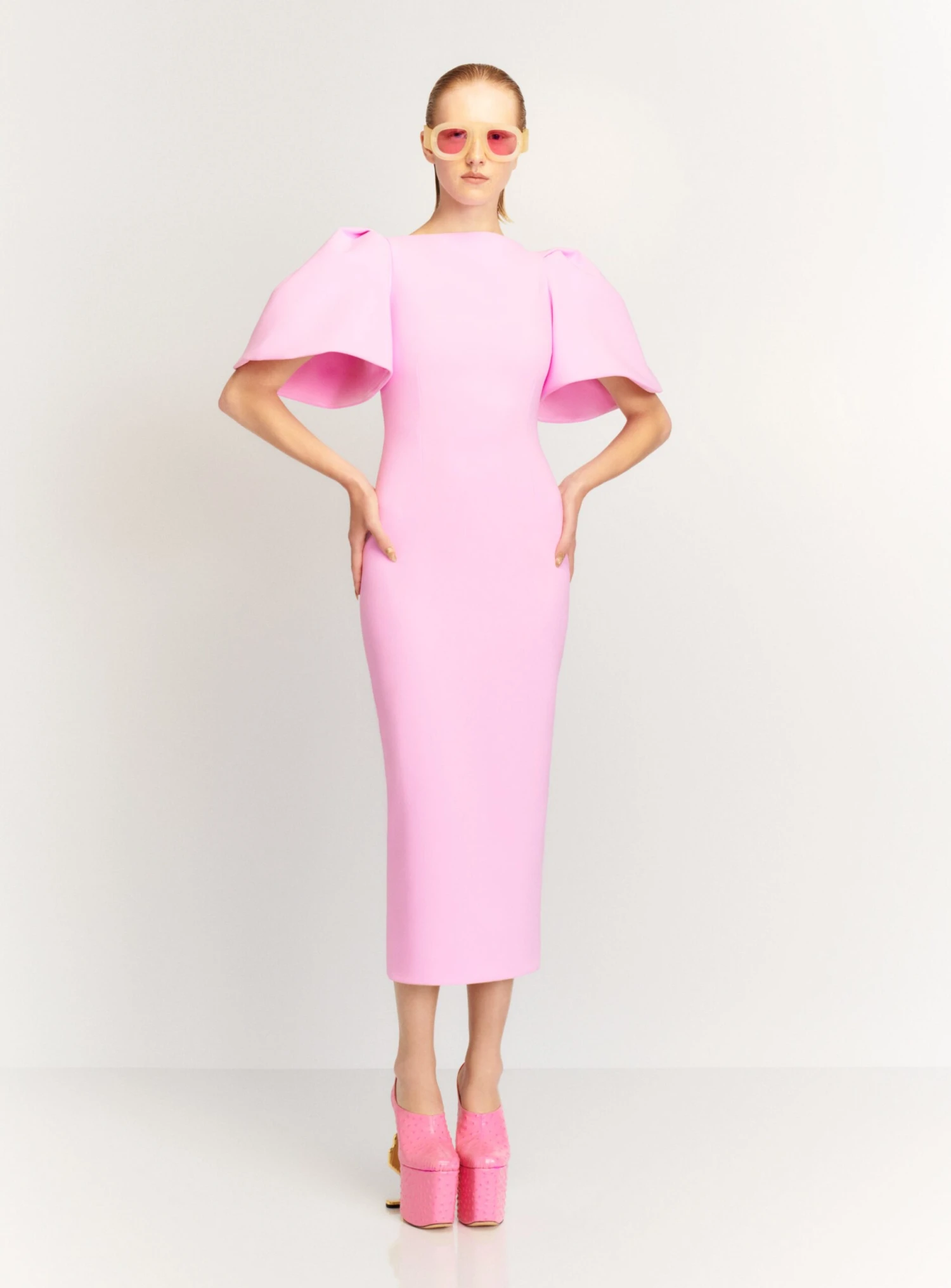 The Lora Midi Dress In Blush 3 The Lora Midi Dress In Blush
