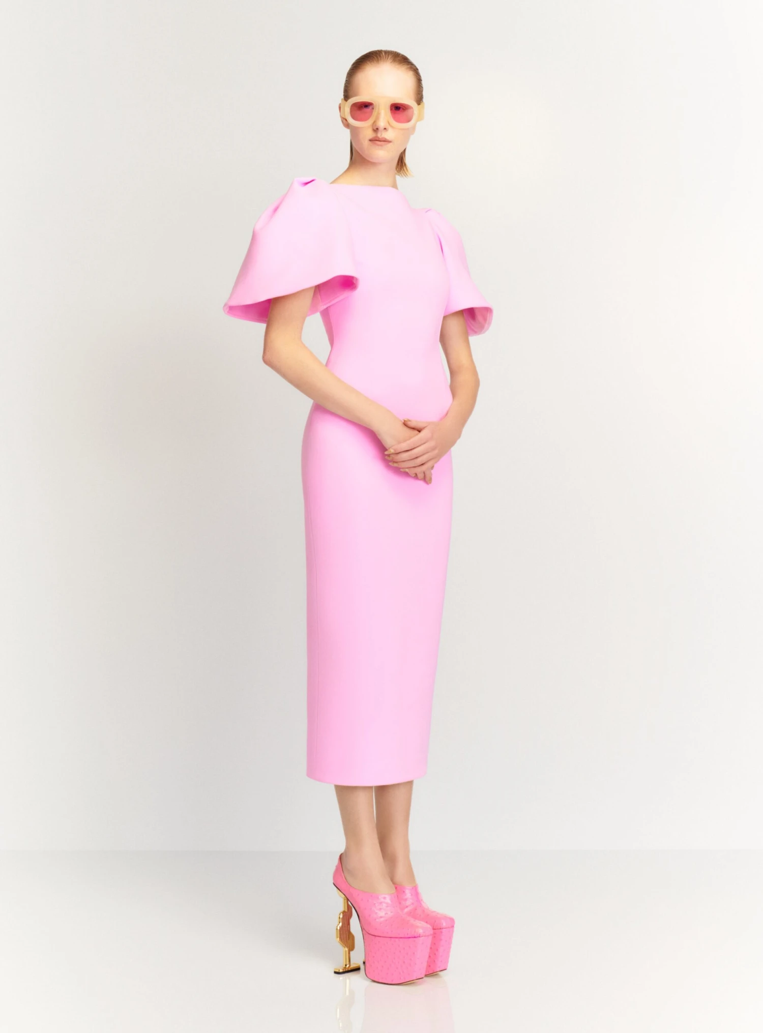 The Lora Midi Dress In Blush 4 The Lora Midi Dress In Blush - Image 2