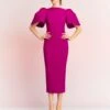 The Lora Midi Dress In Fuchsia -Solace Dress Shop LORA MIDI DRESS OS36025 FUSCHIA 014 R1