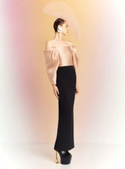 The Melina Maxi Dress In Beige And Black -Solace Dress Shop MELINA MAXI DRESS OS40004 BEIGE BLACK 045 R1