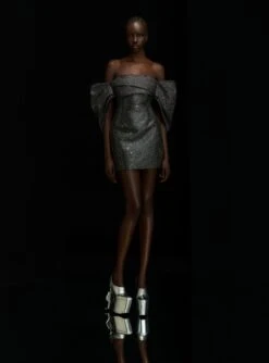 The Elina Crystal Maxi Dress In Black