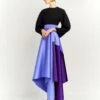 The Quinn Midi Dress In Black, Periwinkle And Amethyst -Solace Dress Shop OS27048 QUINN MIDI DRESS BLACK PERIWINKLE AMETHYST 013 R1