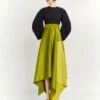 The Quinn Midi Dress In Black, Sweet Pea Green And Chartreuse 2 The Quinn Midi Dress In Black, Sweet Pea Green And Chartreuse -Solace Dress Shop OS27048 QUINN MIDI DRESS BLACK SWEETPEAGREEN CHARTREUSE 042 R1