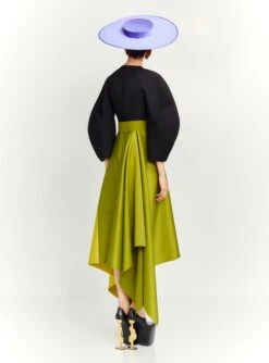 The Quinn Midi Dress In Black, Sweet Pea Green And Chartreuse 7 The Quinn Midi Dress In Black, Sweet Pea Green And Chartreuse -Solace Dress Shop OS27048 QUINN MIDI DRESS BLACK SWEETPEAGREEN CHARTREUSE 120 R1