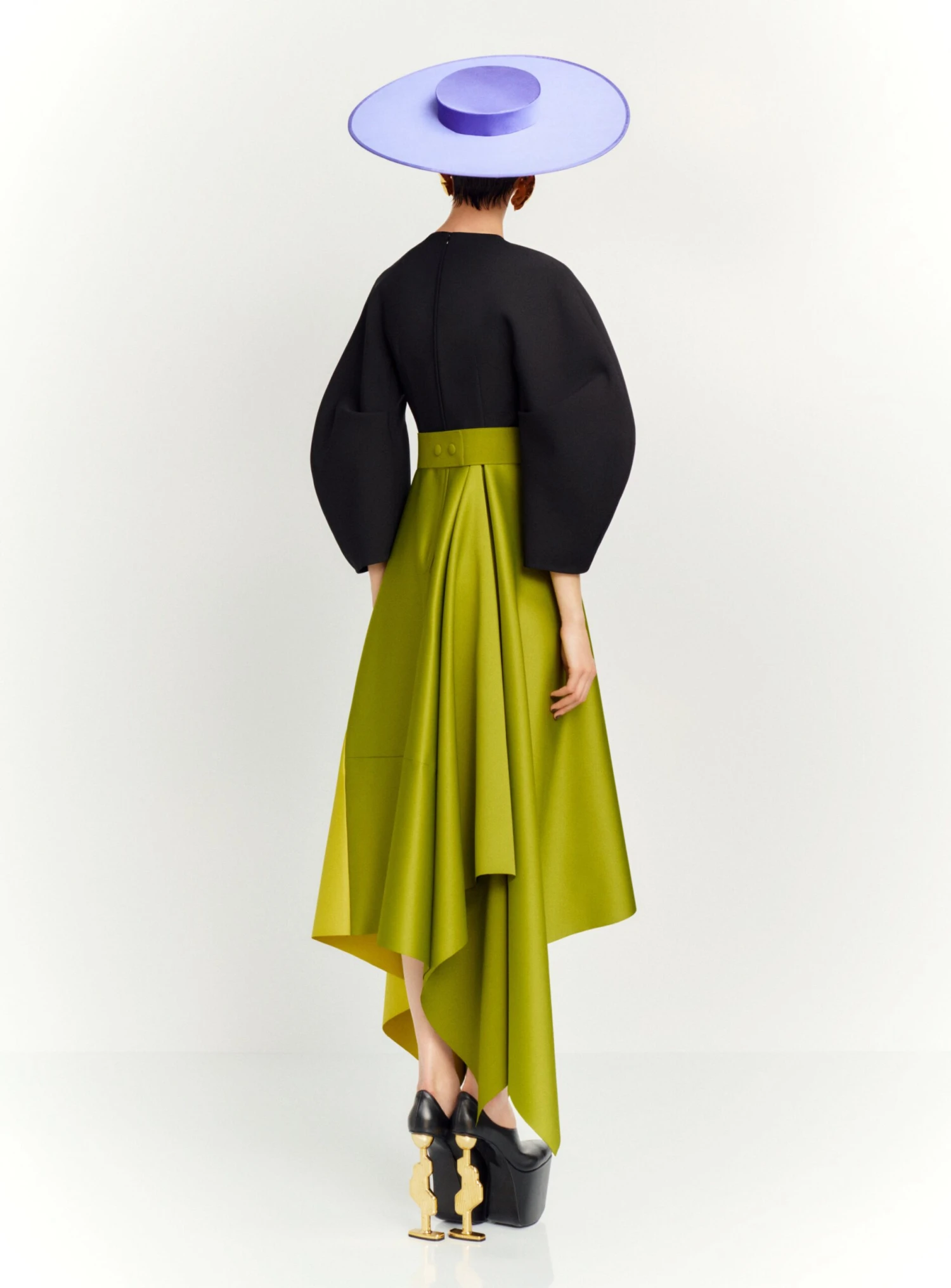The Quinn Midi Dress In Black, Sweet Pea Green And Chartreuse 5 The Quinn Midi Dress In Black, Sweet Pea Green And Chartreuse - Image 3