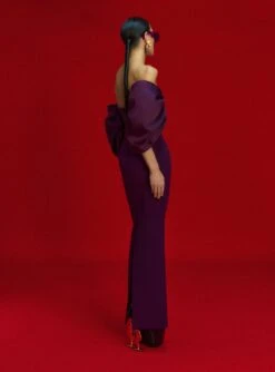 The Arla Maxi Dress In Aubergine -Solace Dress Shop OS27071 ARLA MAXI DRESS AUBERGINE 0052 R1