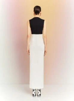 The Ally Maxi Dress In Black And Cream -Solace Dress Shop OS29051 ALLY MAXI DRESS BLACK CREAM 089 R1