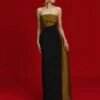 The Kinsley Maxi Dress In Gold And Black -Solace Dress Shop OS29055 KINSLEY MAXI DRESS GOLD BLACK 0041 R1
