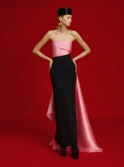 The Kinsley Maxi Dress In Soft Pink And Black -Solace Dress Shop OS29055 KINSLEY MAXI DRESS SOFT PINK BLACK 0033 R1