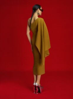 The Lenna Midi Dress In Gold -Solace Dress Shop OS30033 LENNA MIDI DRESS GOLD 0062 R1