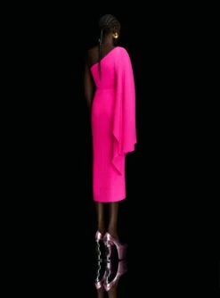 The Lenna Midi Dress In Hot Pink -Solace Dress Shop OS30033 LENNA MIDI DRESS HOT PINK 0174 R1