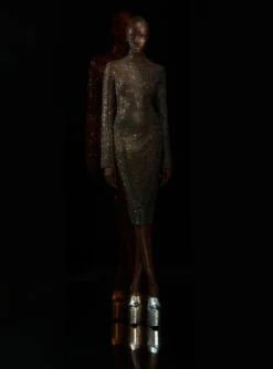 The Raven Crystal Midi Dress In Black -Solace Dress Shop OS342037 RAVEN CRYSTAL MIDI DRESS BLACK 0108 R1