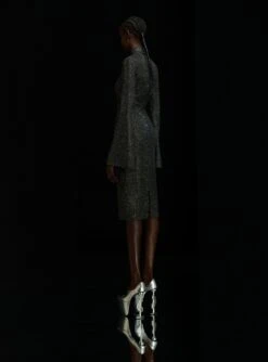 The Raven Crystal Midi Dress In Black -Solace Dress Shop OS342037 RAVEN CRYSTAL MIDI DRESS BLACK 0126 R1