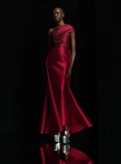 The Alba Crystal Maxi Dress In Ruby -Solace Dress Shop OS35008A ALBA CRYSTAL MAXI DRESS RUBY 0048 R1