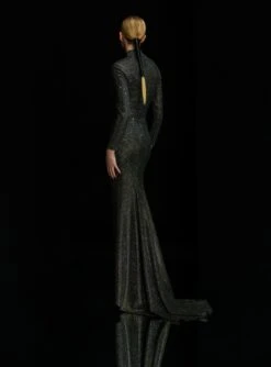 The Vivienne Crystal Maxi Dress In Black -Solace Dress Shop OS35013B VIVIENNE CRYSTAL MAXI DRESS BLACK 0094 R1