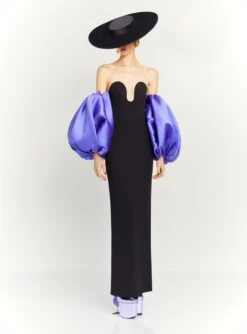 Solace Dress Shop 49 Solace Dress Shop -Solace Dress Shop OS41006 KARINIA MAXI DRESS BLACK PERIWINKLE 038 R1