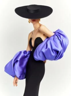 The Karina Maxi Dress In Black And Periwinkle