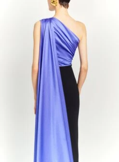 The Yeva Maxi Dress In Periwinkle And Black -Solace Dress Shop OS41009 YEVA MAXI DRESS BLACK PERIWINKLE 055 R1
