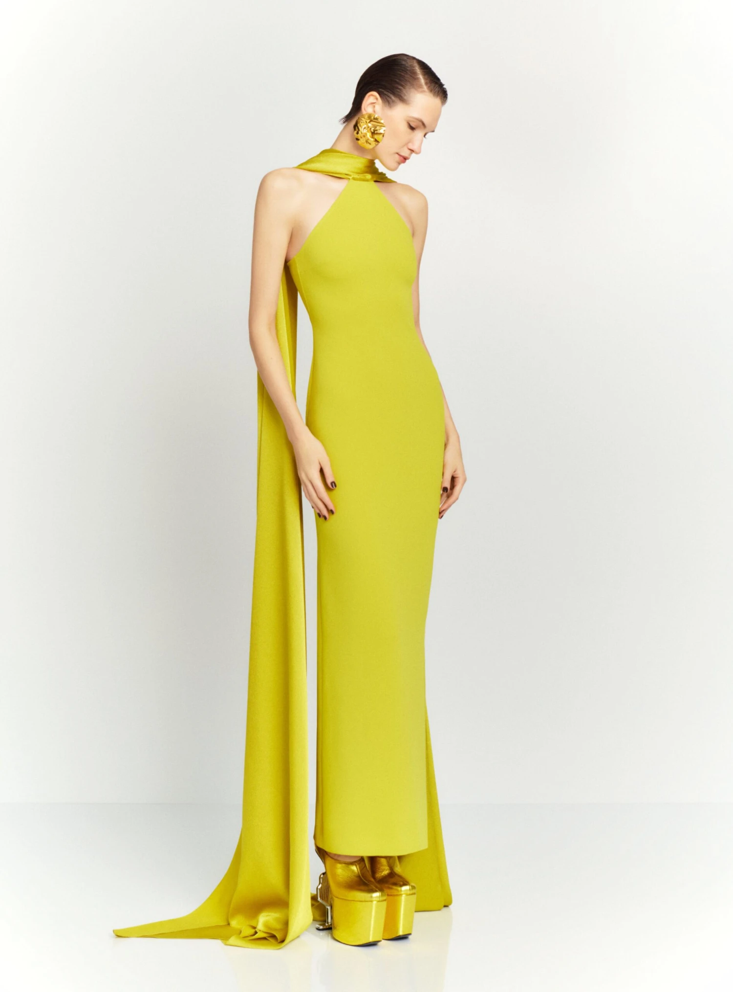 The Ophelia Maxi Dress In Chartreuse 3 The Ophelia Maxi Dress In Chartreuse