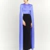 The Adley Maxi Dress In Periwinkle And Black