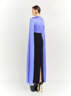 The Adley Maxi Dress In Periwinkle And Black -Solace Dress Shop OS41012 ADLEY MAXI DRESS PERIWINKLE BLACK 102 R1