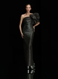 The Candi Crystal Maxi Dress In Black