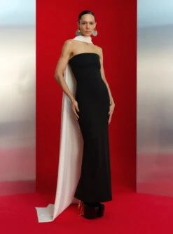 The Ainhoa Maxi Dress In Cream And Black