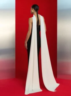 The Ainhoa Maxi Dress In Cream And Black -Solace Dress Shop OS42010 AINHOA MAXI DRESS CREAM BLACK 0034 R1