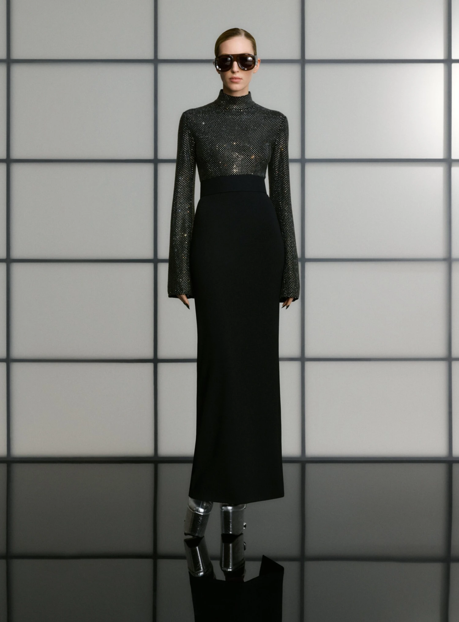 The Lolo Crystal Maxi Dress In Black 3 The Lolo Crystal Maxi Dress In Black